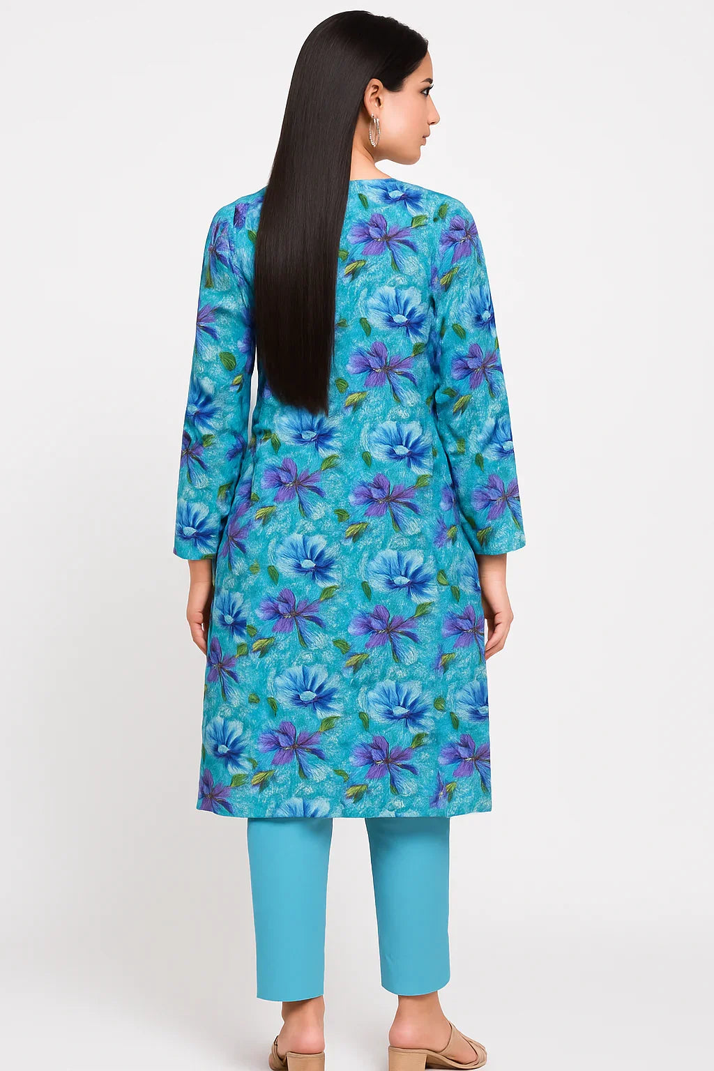Chikankari Lawn Suit – 3 Piece with Digital Voile Dupatta
