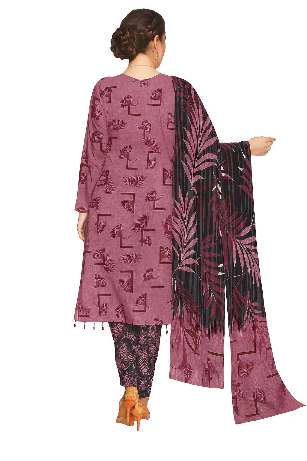 Digital Printed Slub 3-Piece Unstitched Suit | Summer Collection
