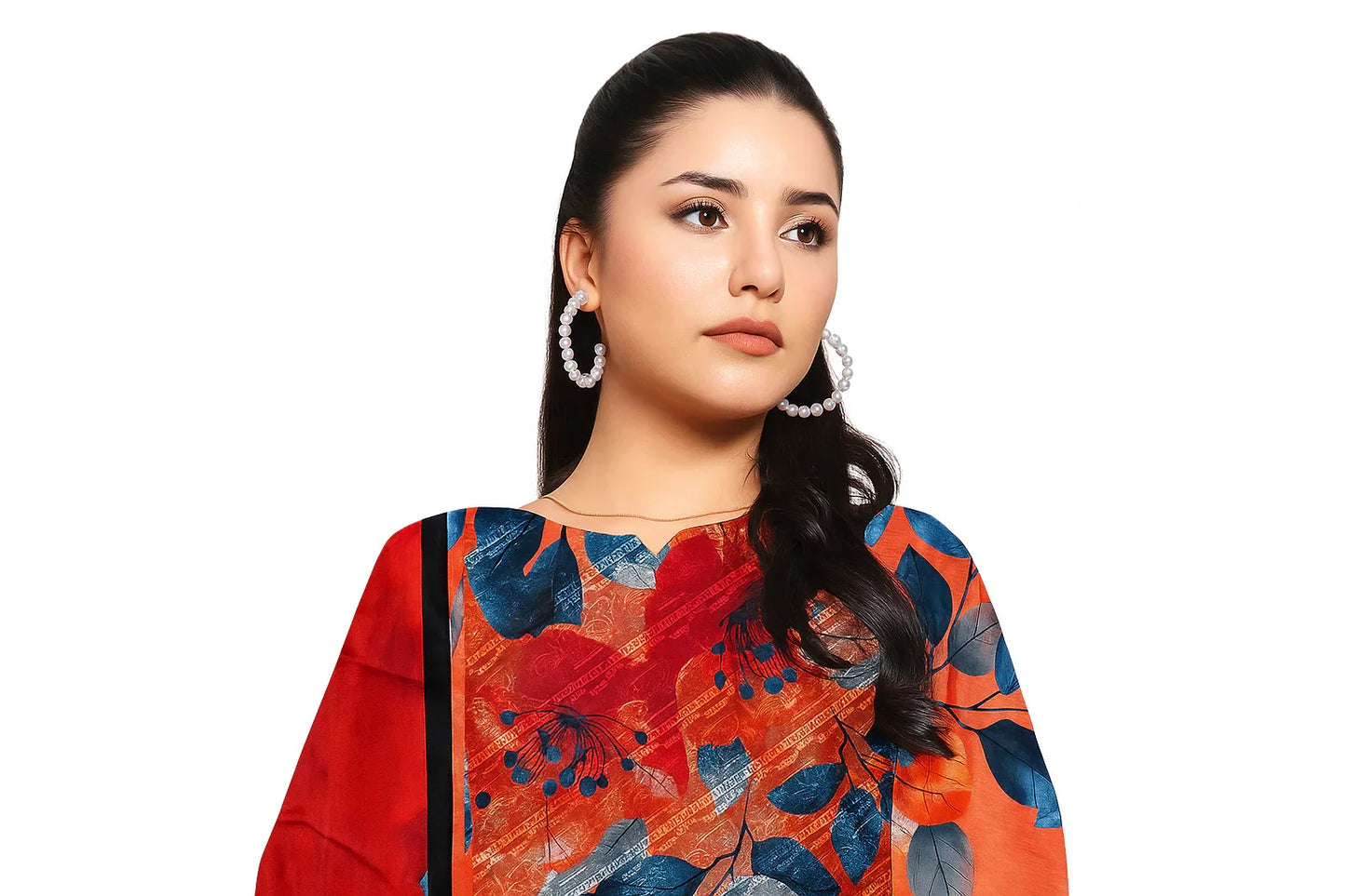Chikankari Lawn Suit – 3 Piece with Digital Voile Dupatta (