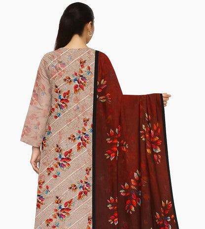 Chikankari Lawn Suit – 3 Piece with Digital Voile Dupatta