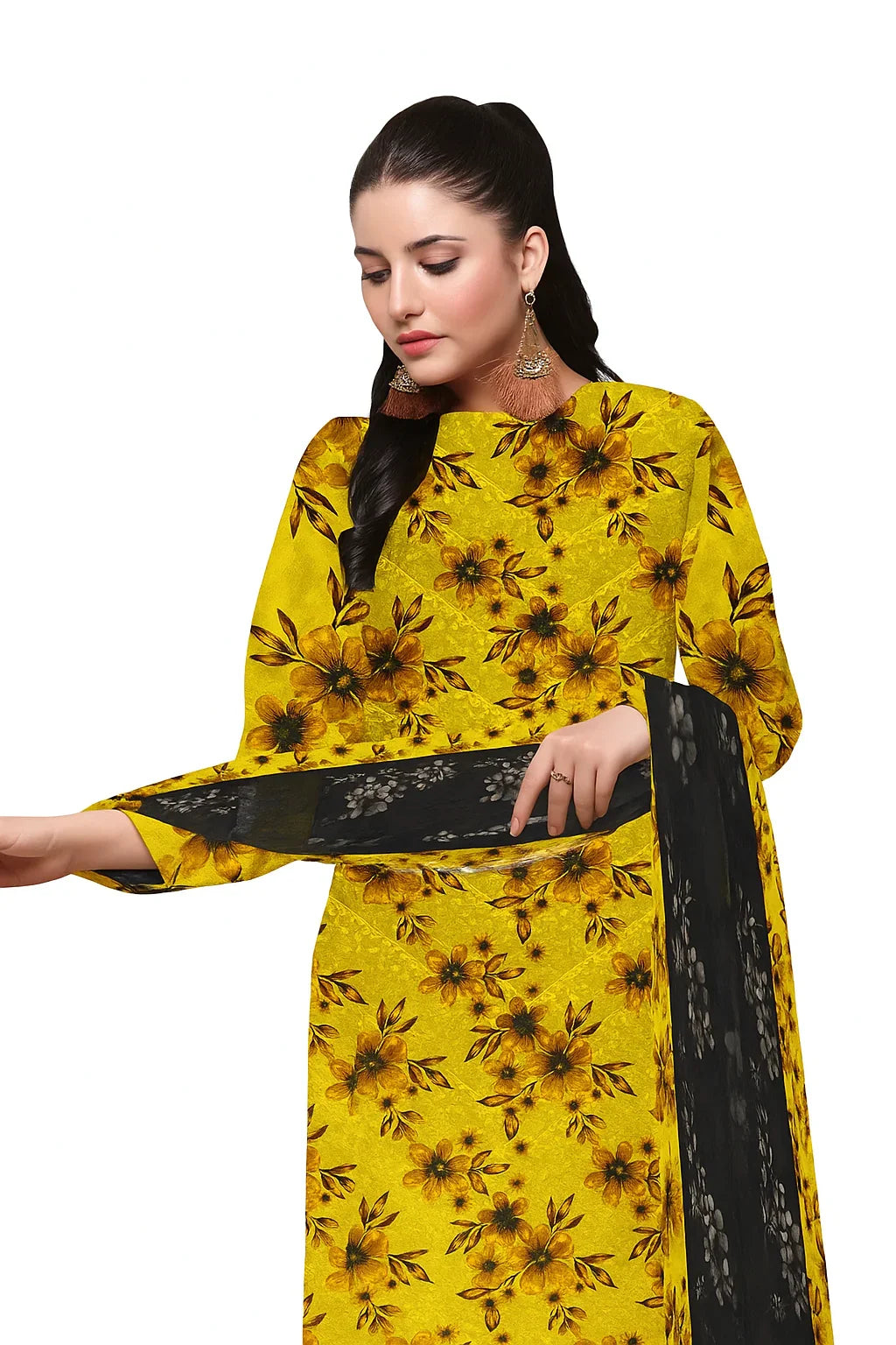 Chikankari Lawn Suit – 3 Piece with Digital Voile Dupatta