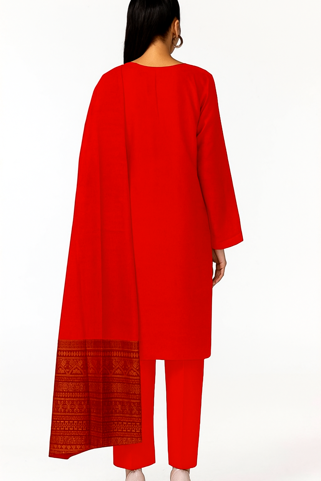 Noor 3-Piece Embroidered Lawn Suit | Jacquard Shawl & Dyed Trouser