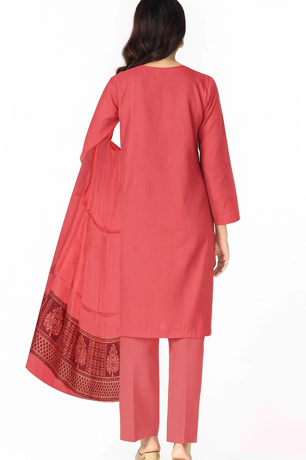 Noor 3-Piece Embroidered Lawn Suit | Jacquard Shawl & Dyed Trouser