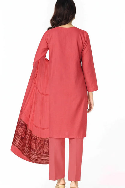 Noor 3-Piece Embroidered Lawn Suit | Jacquard Shawl & Dyed Trouser