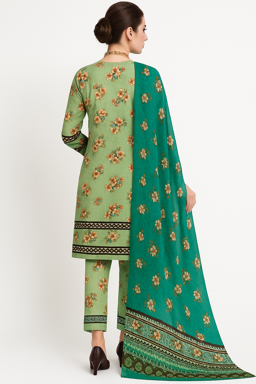 3-Piece Slub Lawn – Digital Print & Dupatta