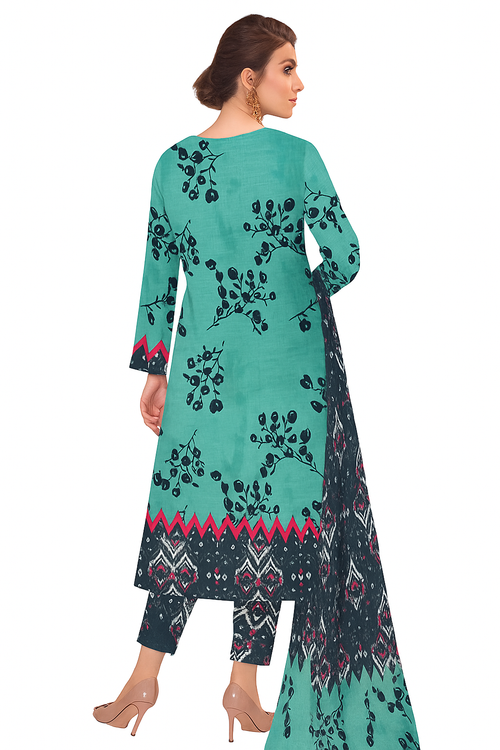 3-Piece Slub Lawn – Digital Print & Dupatta