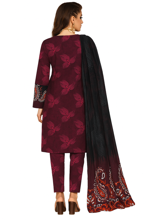 3-Piece Slub Lawn – Digital Print & Dupatta