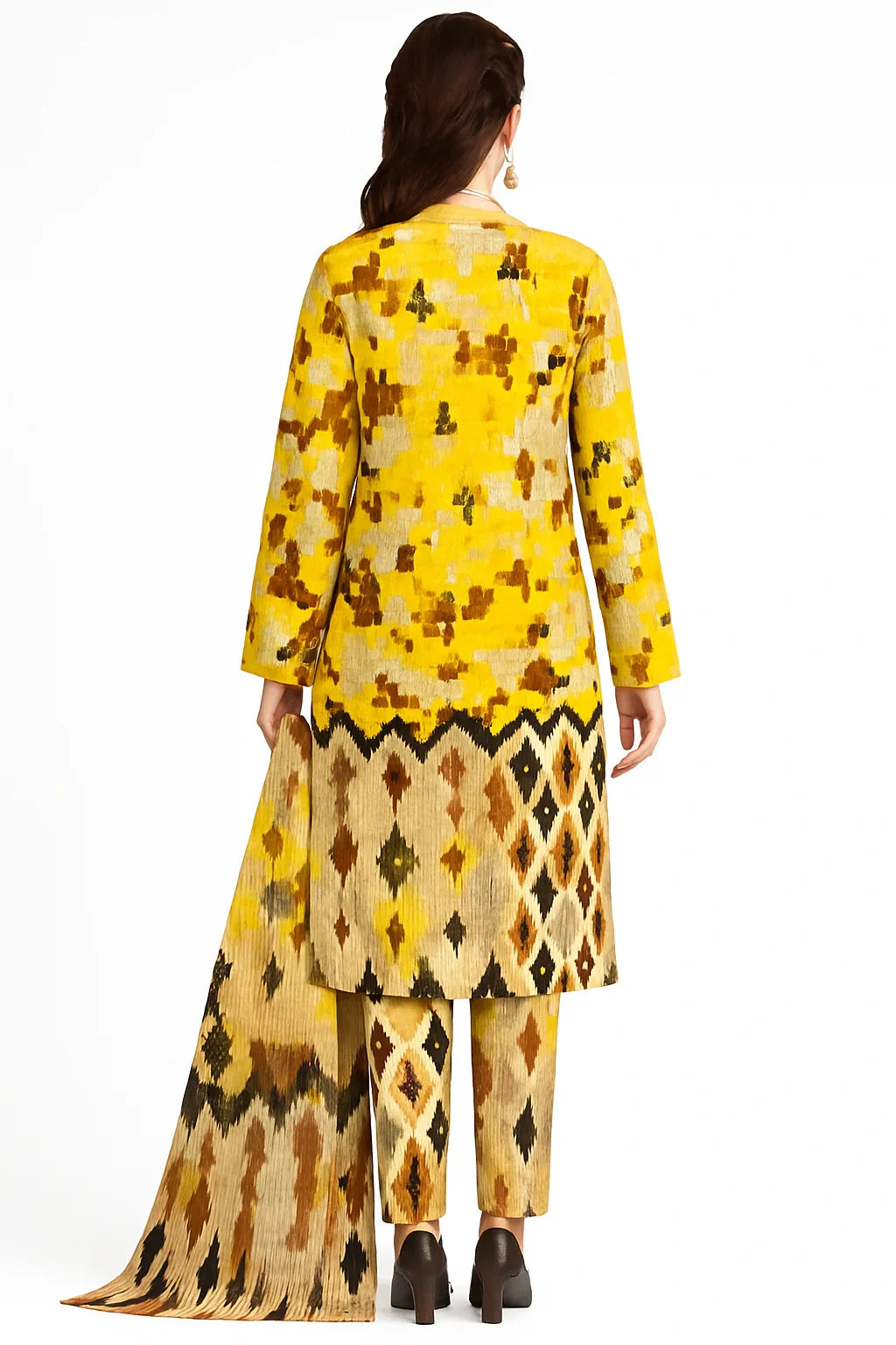 Digital Printed Slub 3-Piece Unstitched Suit | Summer Collection
