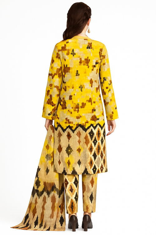 3-Piece Slub Lawn – Digital Print & Dupatta