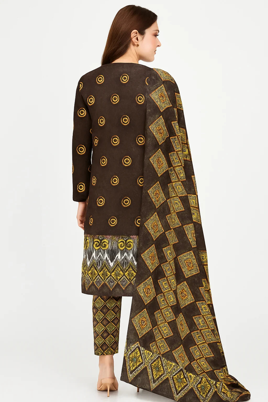 Digital Printed Slub 3-Piece Unstitched Suit | Summer Collection