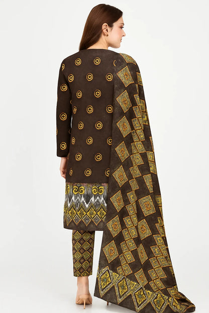 Digital Printed Slub 3-Piece Unstitched Suit | Summer Collection