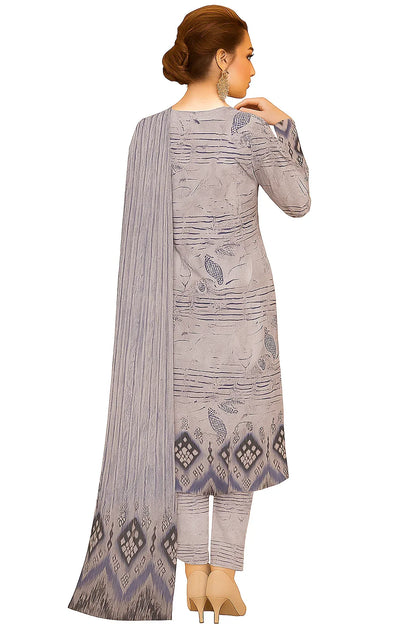 Digital Printed Slub 3-Piece Unstitched Suit | Summer Collection