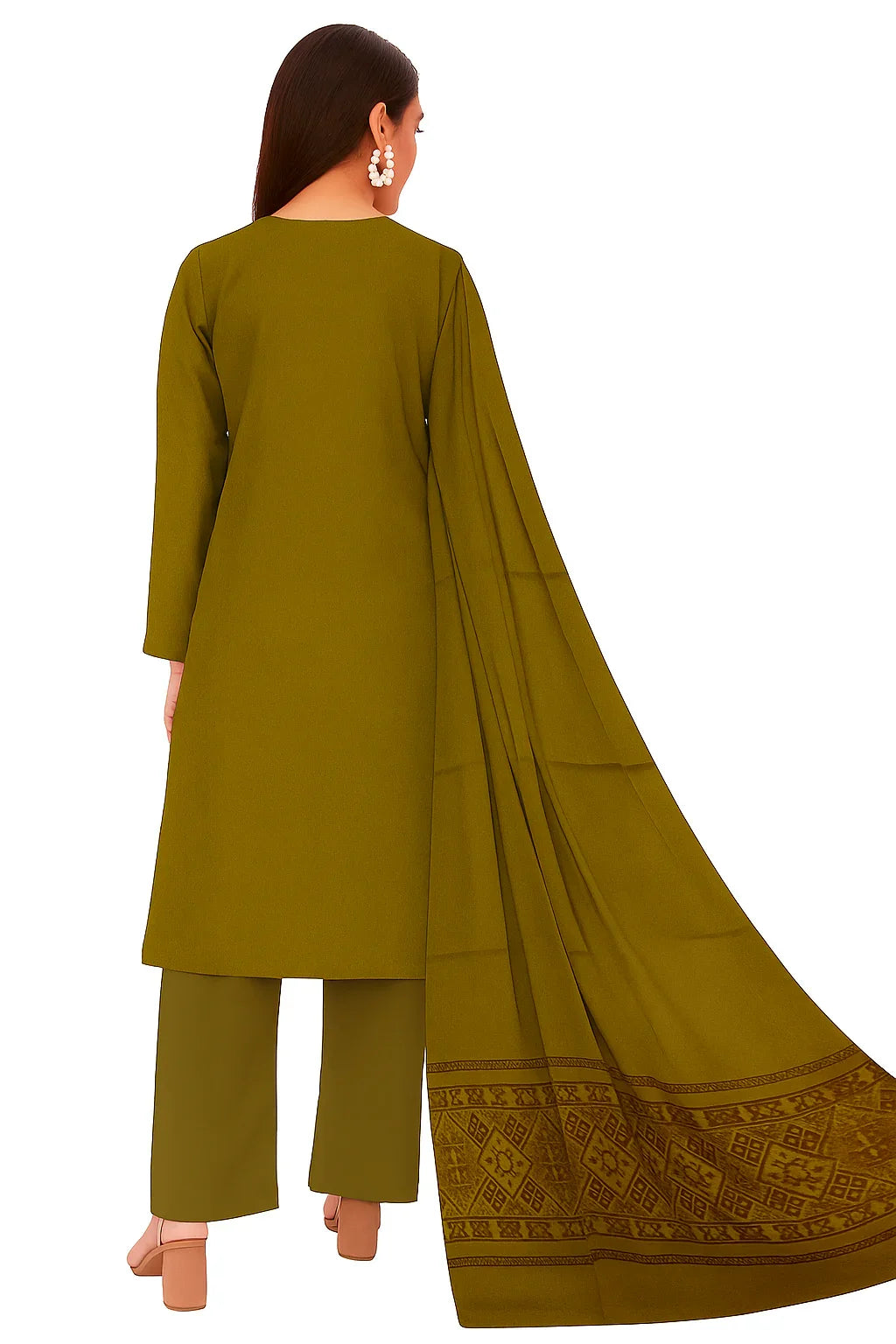 Noor 3-Piece Embroidered Lawn Suit | Jacquard Shawl & Dyed Trouser