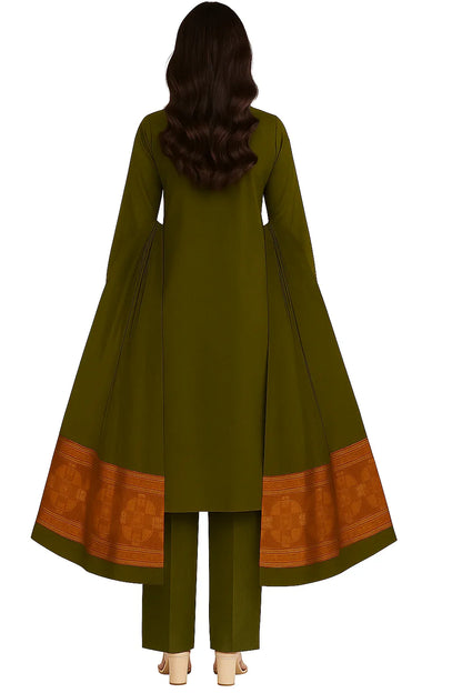 Noor 3-Piece Embroidered Lawn Suit | Jacquard Shawl & Dyed Trouser