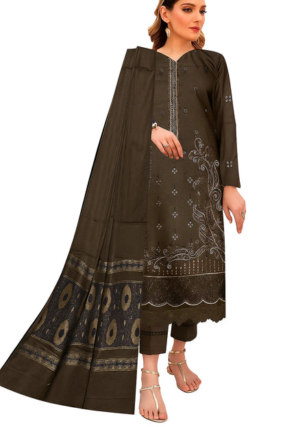 Noor 3-Piece Embroidered Lawn Suit | Jacquard Shawl & Dyed Trouser