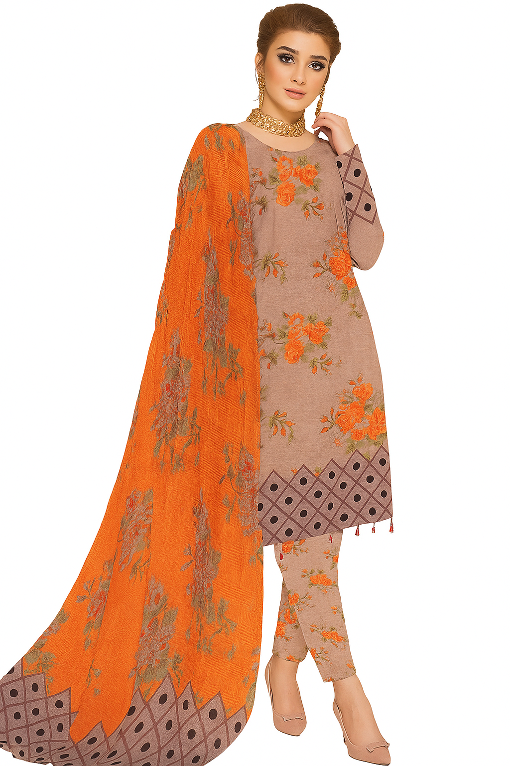 3-Piece Slub Lawn – Digital Print & Dupatta